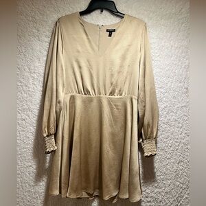 Express Cream Long Sleeve Dress
